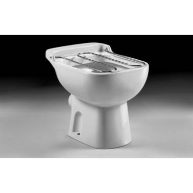 Vertedero con enchufe de unión, rejilla de porcelana, desagüe y fijación marca Unisan completo