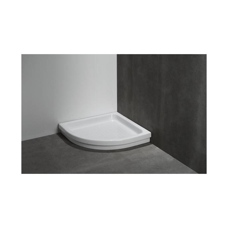 Plato de ducha angular en color blanco de 80x80x12 ó 90x90x12 cm sin reborde modelo Moraira Unisan. Referencia 107221