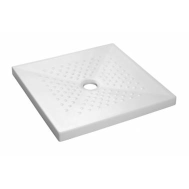 White built-in shower tray measuring 80x80x6 or 90x90x6 mm, Moraira model, Unisan brand. Reference 107245