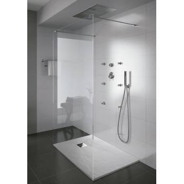 Duschwanne mit antibakterieller Oberfläche und Schieferstruktur. Referenz MPRA70x70