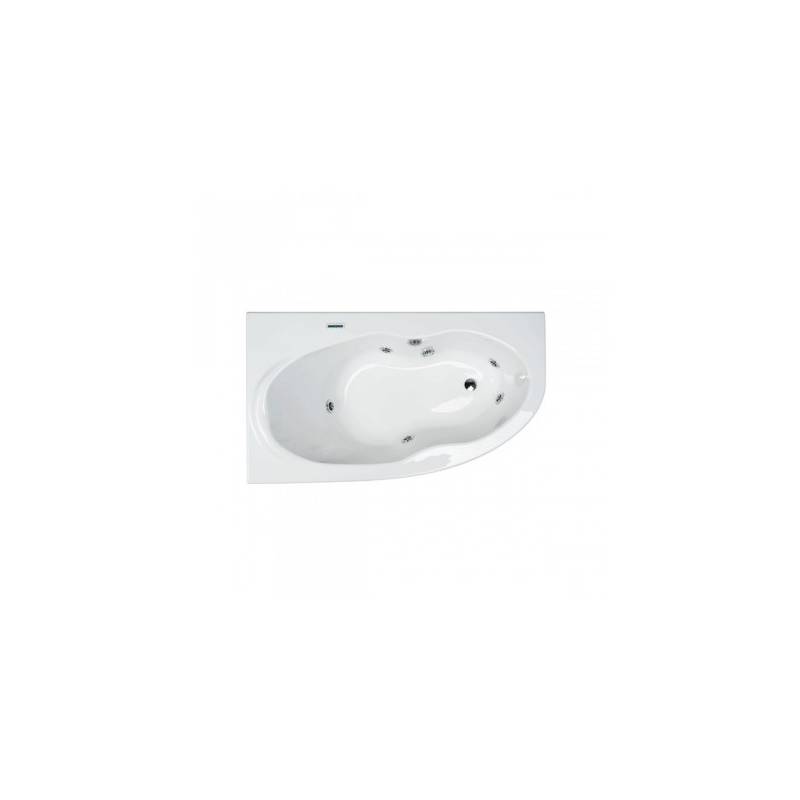 Baignoire balnéo blanche avec kit blanc 160x90 mm modèle Duna droite ou gauche de marque Unisan . Référence 82210100