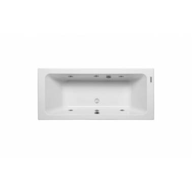 White whirlpool bathtub with white kit and 170x75 mm left motor Unisan brand plan