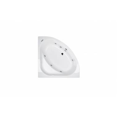 White whirlpool bathtub 135x135 mm with right or left motor and white kit model Rita brand Unisan