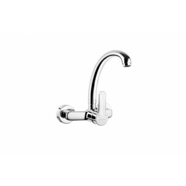 Miscelatore monocomando per installazione a parete per cucina con bocca orientabile, modello Start, marca Unisan