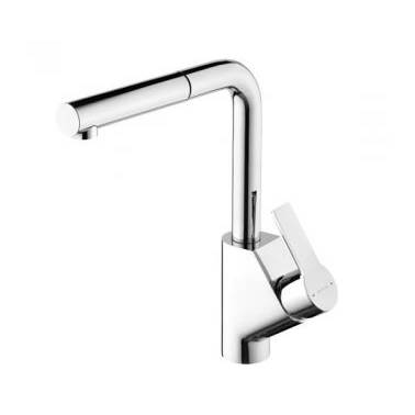 Miscelatore monocomando per cucina con bocca orientabile e doccetta estraibile, modello Master 40, marca Unisan