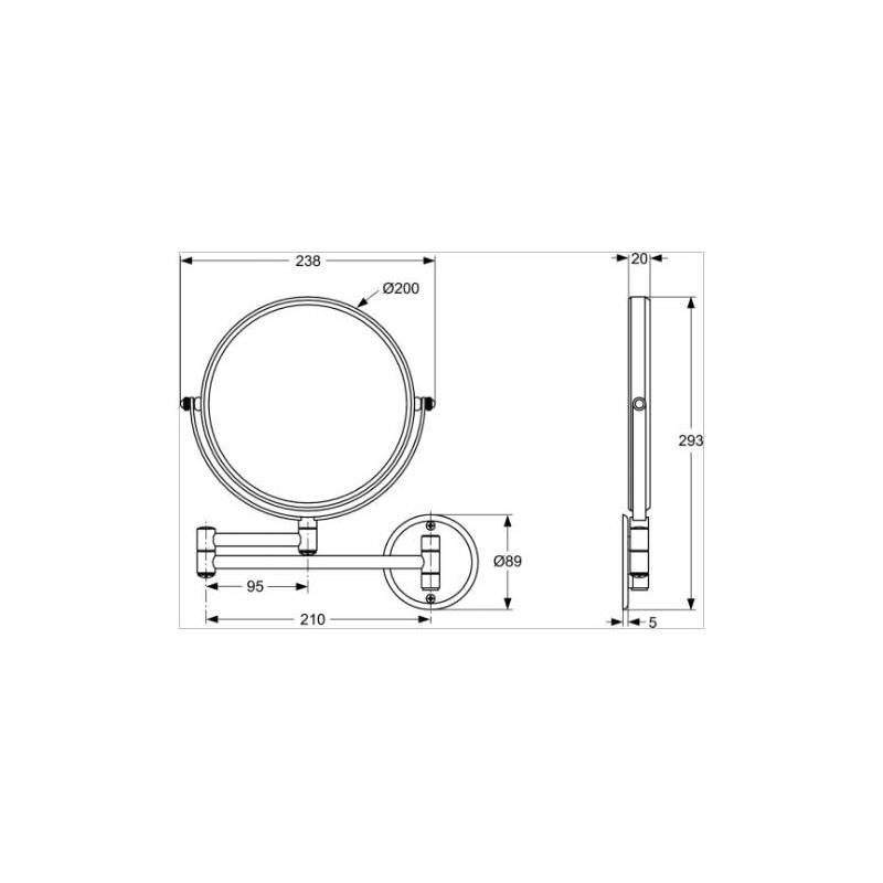 Espejo de aumento a pared Ideal Standard
