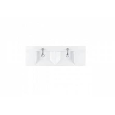 Lavabo vista de 140 con orificio y dos senos marca Unisan vista superior