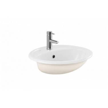 Lavabo blanco sobre encimera con orificio modelo Tejo marca Unisan