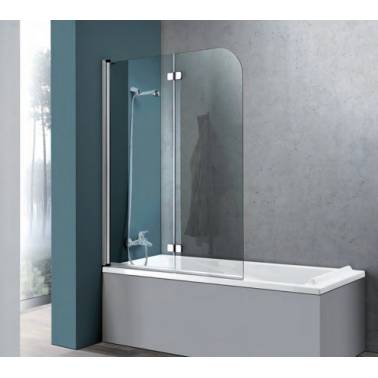 Mampara para bañera en color blanco o cromado modelo Aquarela Duo marca Unisan