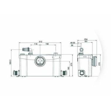 Triturador Plus para Wc, lavabo, dicha y para bidé modelo SANIPLUS marca SFA
