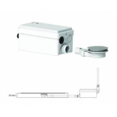 Bomba de chuveiro com sifão universal DIN 90 mm modelo SANISHOWER FLAT fabricada pela SFA