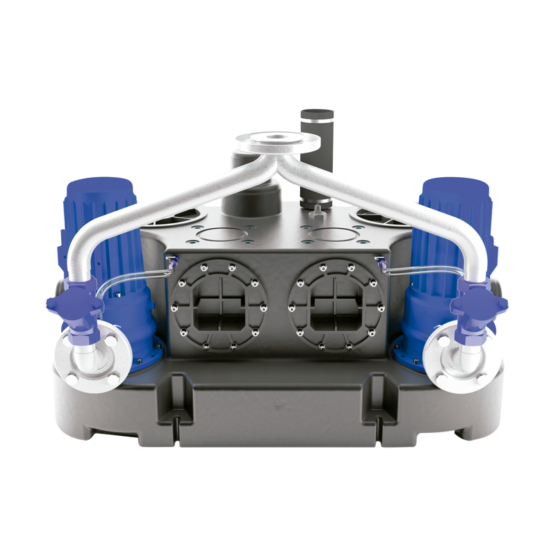 Equipamento de bombeamento geral com duas bombas trituradoras trifásicas SANICUBIC 2 GR SE71.3 T