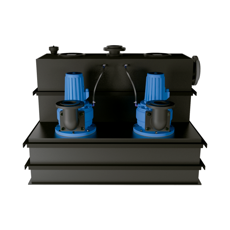 Equipement de pompage général avec deux pompes monocanal triphasées modèle SANICUBIC 2 SC7.5 T