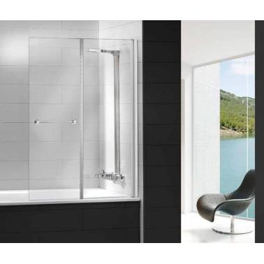 Paroi de baignoire avec panneau fixe et porte pliante Komercia