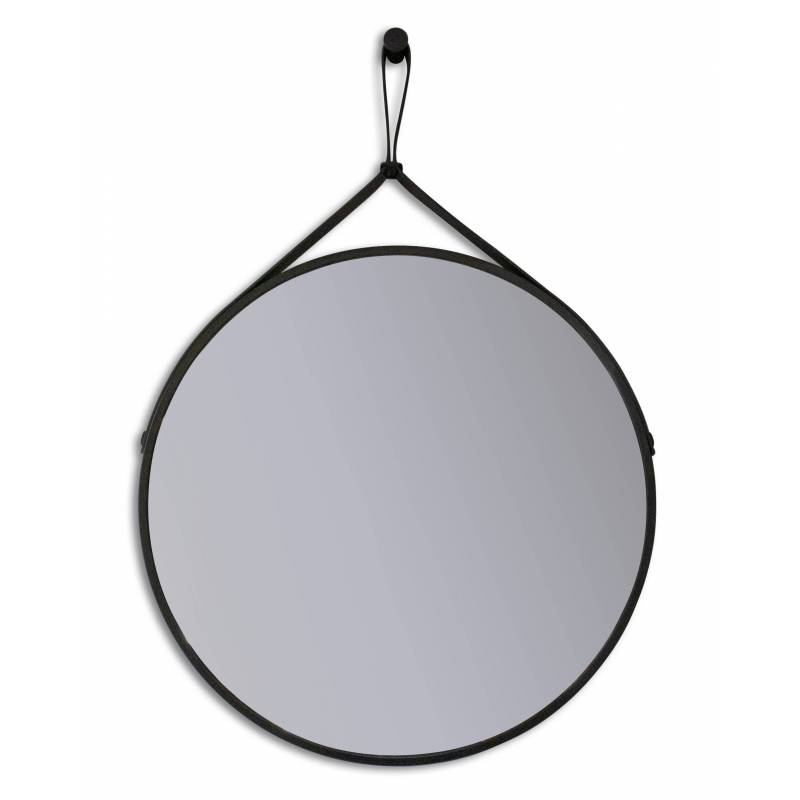 Runder Wandspiegel Komercia mit weißem Rahmen