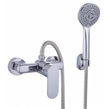 Robinet de douche en laiton chromé Komercia avec accessoires