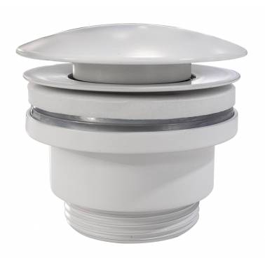 Weißes Click-Clack-Ventil mit kurzer Kappe Komercia