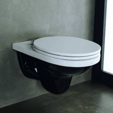 Tapa para wc negra con cierre amortiguado modelo Light Valadares