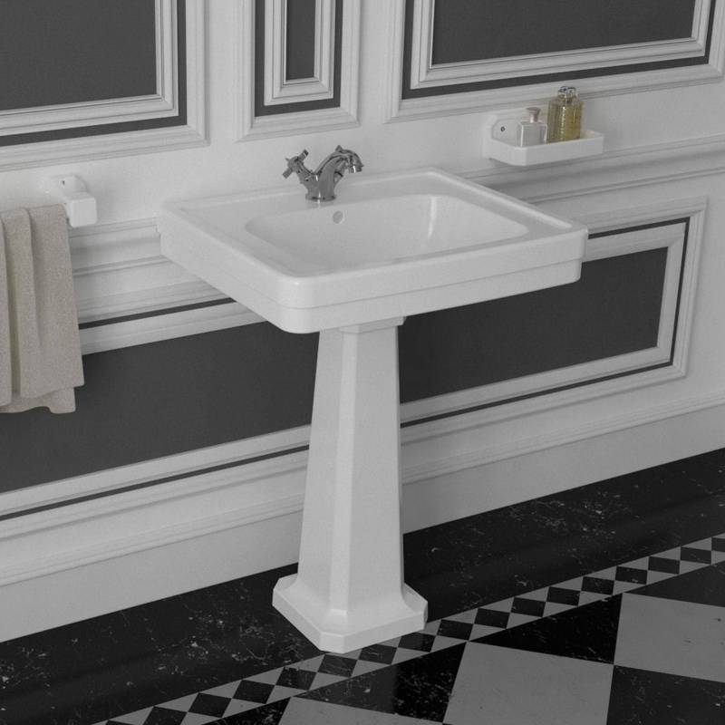 Lavabo normal en color blanco modelo Neoclássica Valadares