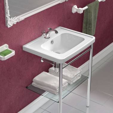 Estructura para lavabo con toallero y estante modelo Neoclássica Valadares