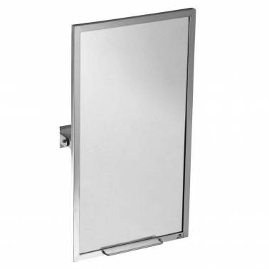 Miroir inclinable avec cadre en acier inoxydable brillant PMR Valadares