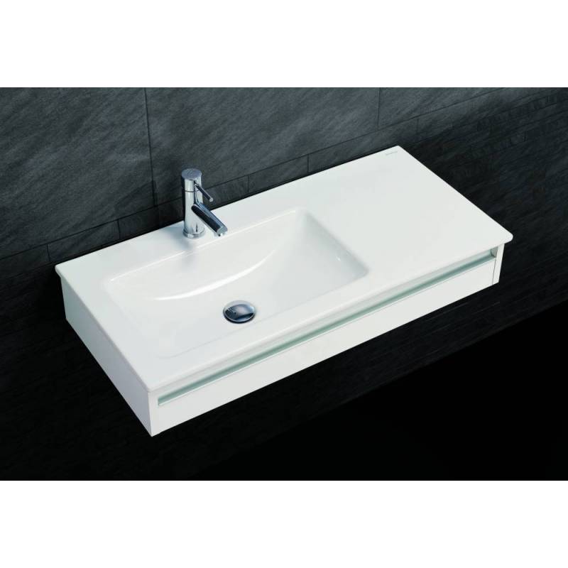 Lavabo de 100 con cuba derecha de color modelo Platinium Valadares