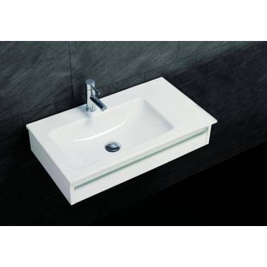 Lavabo de 80 con cuba derecha de color modelo Platinium Valadares