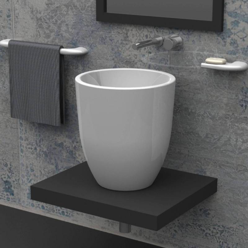 Lavabo sobre encimera de color blanco modelo Rubens Valadares