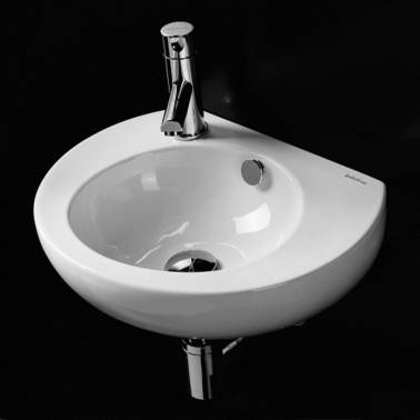 Wandwaschbecken in Farbe mit Wasserhahn rechts, Modell Vénus Valadares