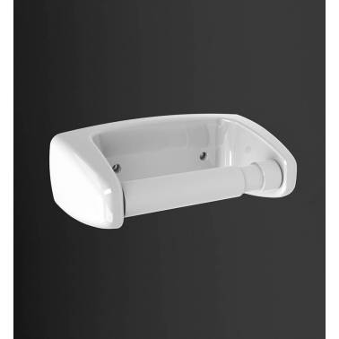 Porte-rouleau de papier toilette en porcelaine blanche modèle Alfa Valadares