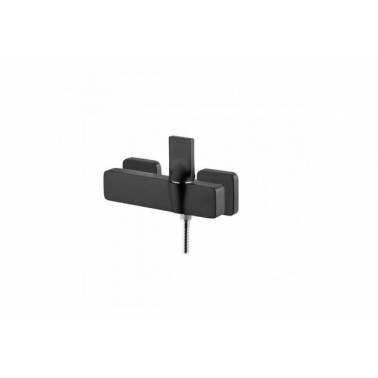 Single-lever shower mixer without hand shower in black