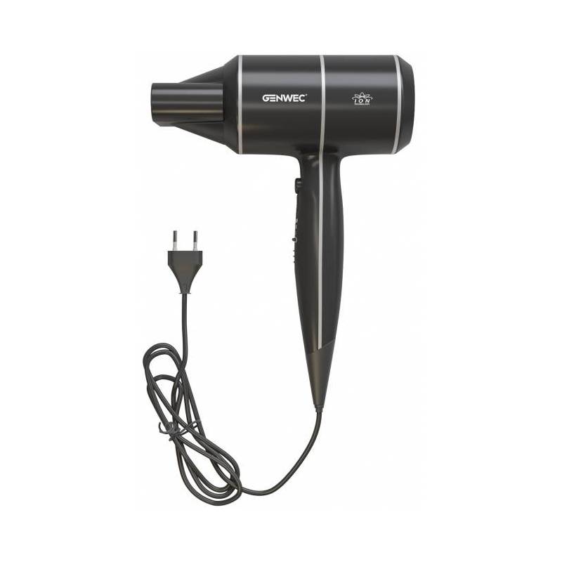 Secador de pelo iónico negro con bolsa modelo Bise Genwec