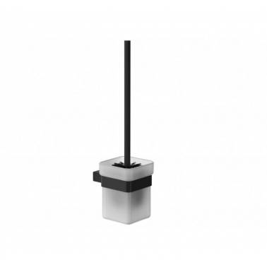 Black toilet brush holder model Pompei Series Genwec