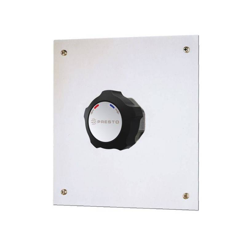 Grifo temporizado mezclador para ducha de instalación mural empotrada con apertura por pulsador PRESTO. Referencia 35945