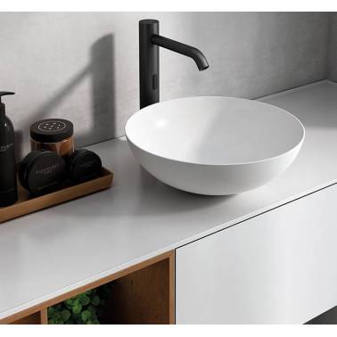 Robinet de lavabo à capteur sans contact, modèle KLIN, coloris noir réf. 67123 15 41 66 Environnement de la marque GENEBRE