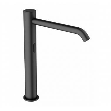 Rubinetto per lavabo alto con funzionamento tramite sensore touchless, modello KLIN, colore nero rif. 67136 15 41 66 marca GENEB
