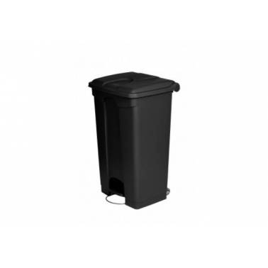 Poubelle à pédale en plastique recyclé noir JVD 90L