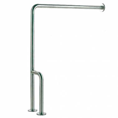 Barra en ángulo pared-suelo izquierda en acero inox satinado SIMEX