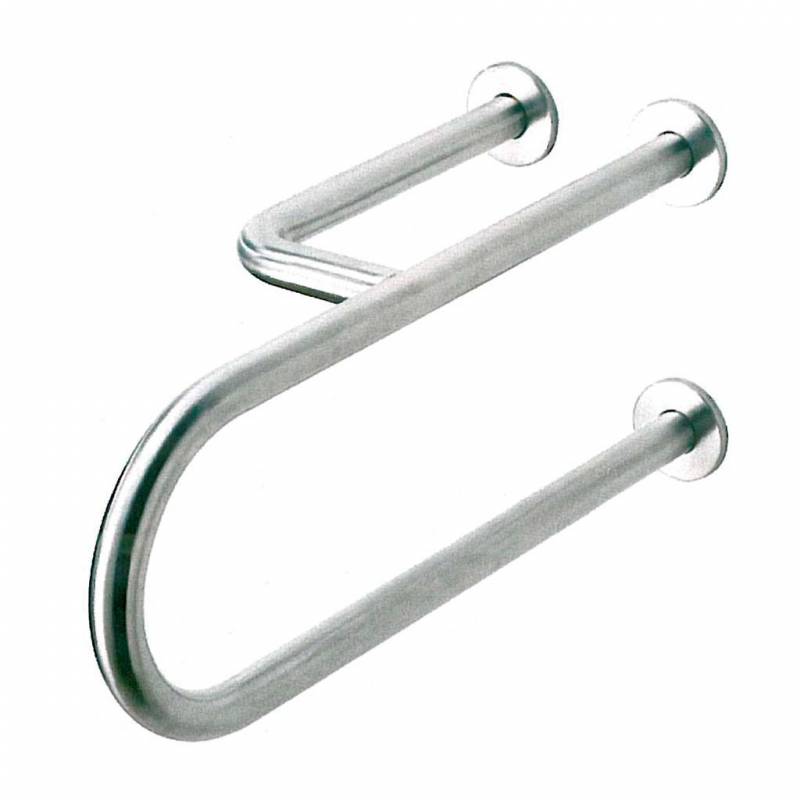 Barra fissa con tre punti di ancoraggio a destra, acciaio inox satinato SIMEX