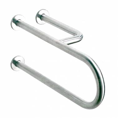 Fixed bar with three anchor points on the left, polished stainless steel SIMEX