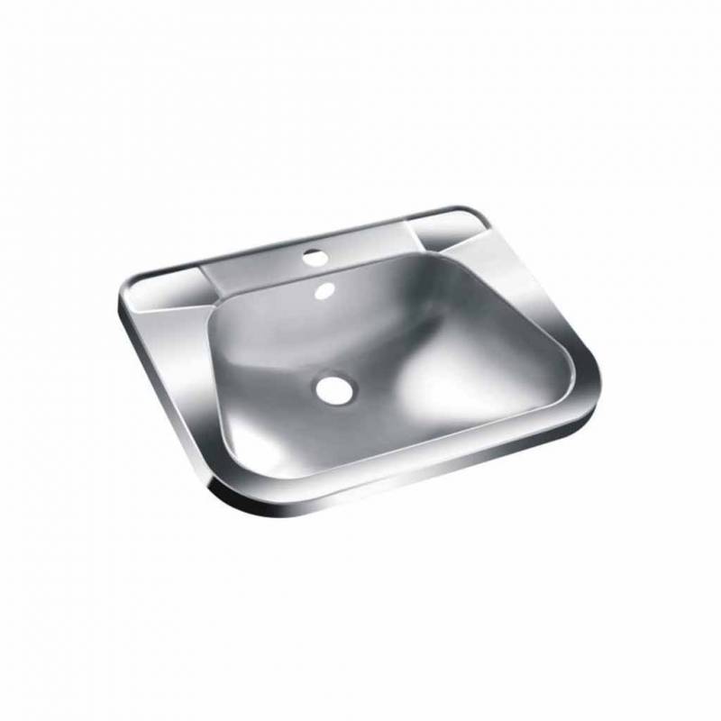 Lavabo tondo sospeso in acciaio inox lucido SIMEX