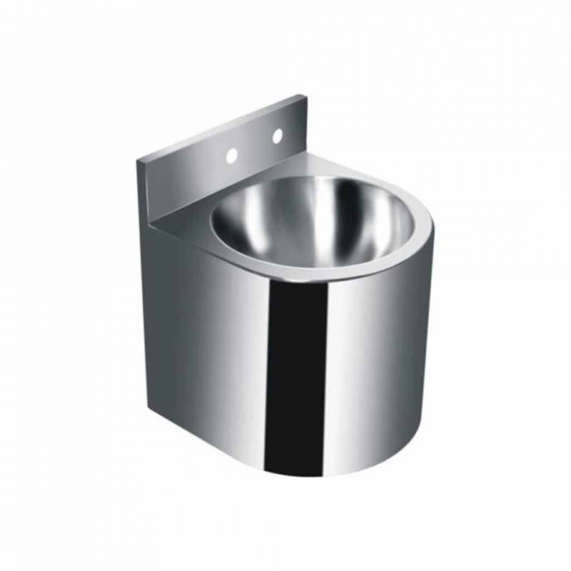 Lavatório de parede antivandalismo SIMEX em aço inoxidável polido