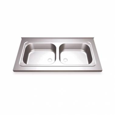 Évier industriel avec cadre et deux bacs 850x1000x600 mm SIMEX