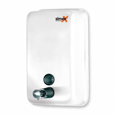 SIMEX vertikaler Seifenspender aus Edelstahl mit weißem Finish