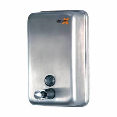 Distributeur de savon vertical en acier inoxydable SIMEX avec finition brillante