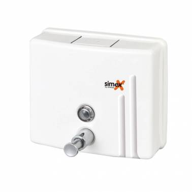 Dispensador de sabão SIMEX em aço inoxidável branco
