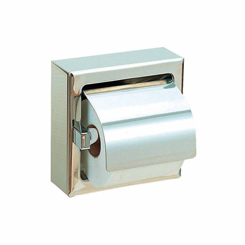 Portarrollos de papel higiénico con moldura en acero inox satinado SIMEX