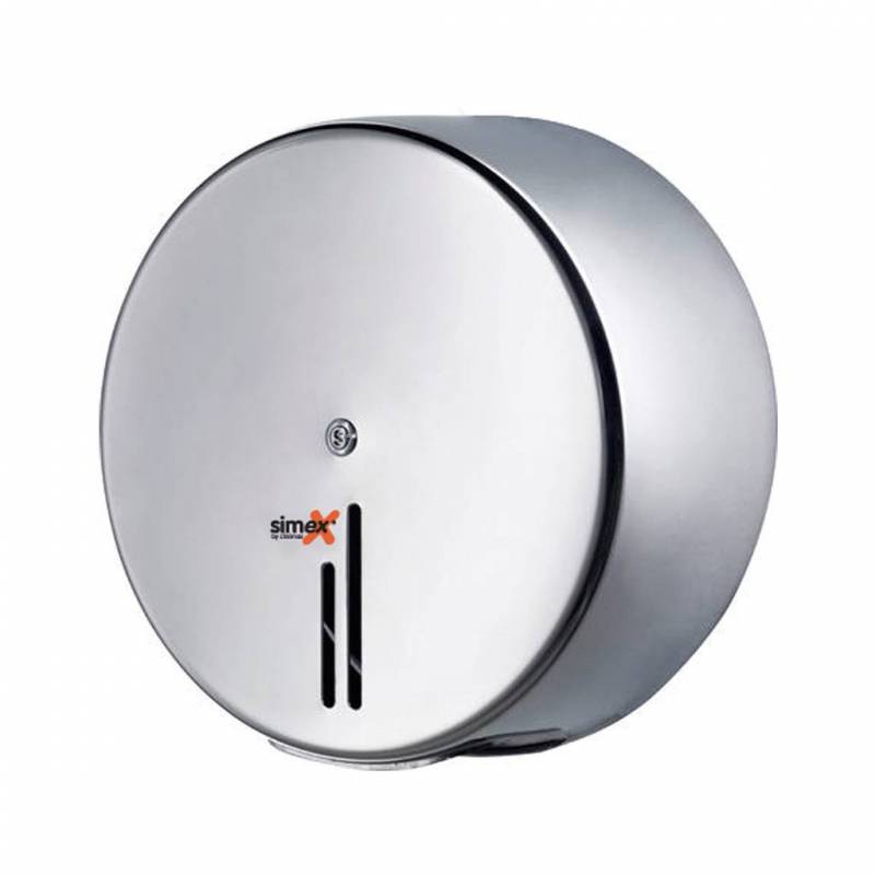 Grande porta-papel higiênico industrial em aço inoxidável polido SIMEX