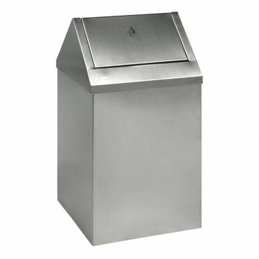 Papelera con tapa basculante en acero inox de 90 litros SIMEX