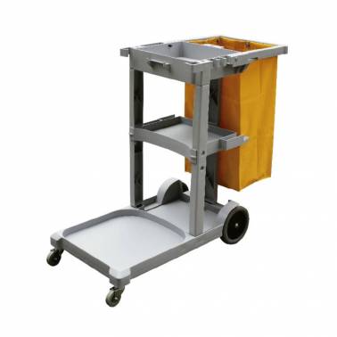 Cleaning trolley made of high-resistance grey plastic with yellow SIMEX bag